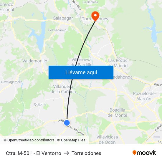 Ctra. M-501 - El Ventorro to Torrelodones map