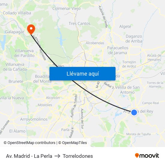 Av. Madrid - La Perla to Torrelodones map