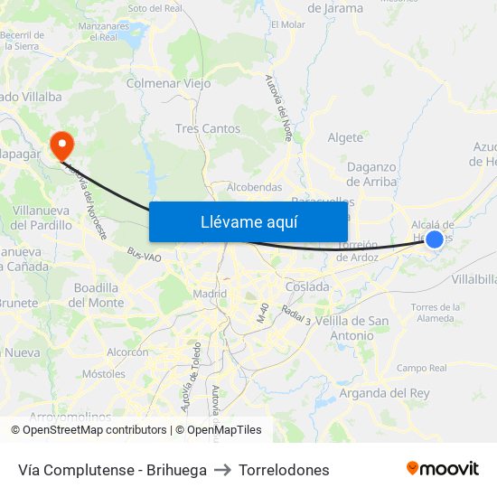 Vía Complutense - Brihuega to Torrelodones map