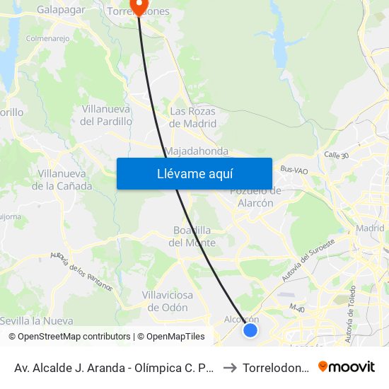 Av. Alcalde J. Aranda - Olímpica C. Puig to Torrelodones map