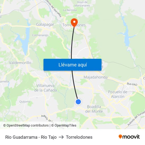 Río Guadarrama - Río Tajo to Torrelodones map