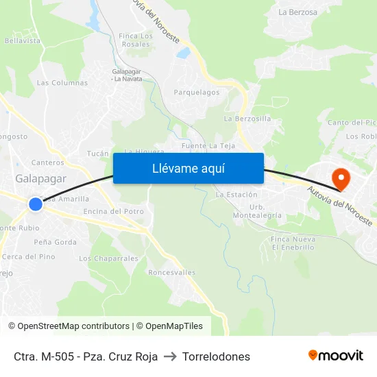Ctra. M-505 - Pza. Cruz Roja to Torrelodones map