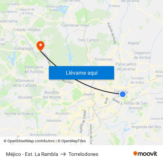 Méjico - Est. La Rambla to Torrelodones map