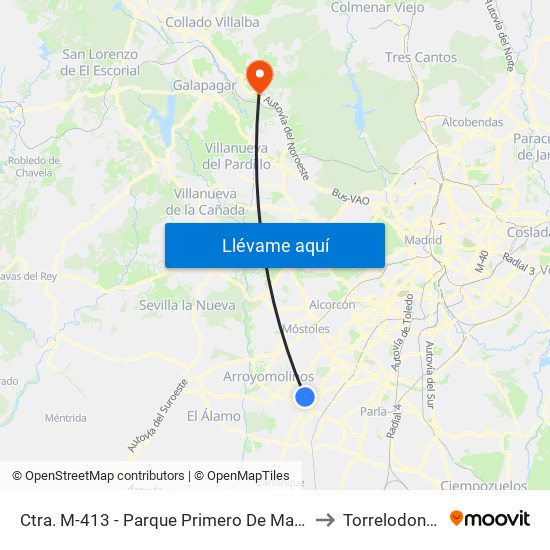 Ctra. M-413 - Parque Primero De Mayo to Torrelodones map