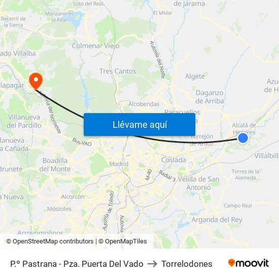 P.º Pastrana - Pza. Puerta Del Vado to Torrelodones map