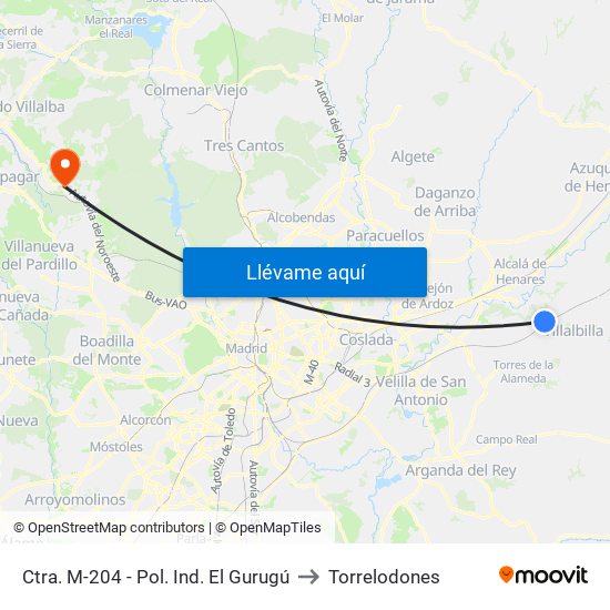 Ctra. M-204 - Pol. Ind. El Gurugú to Torrelodones map