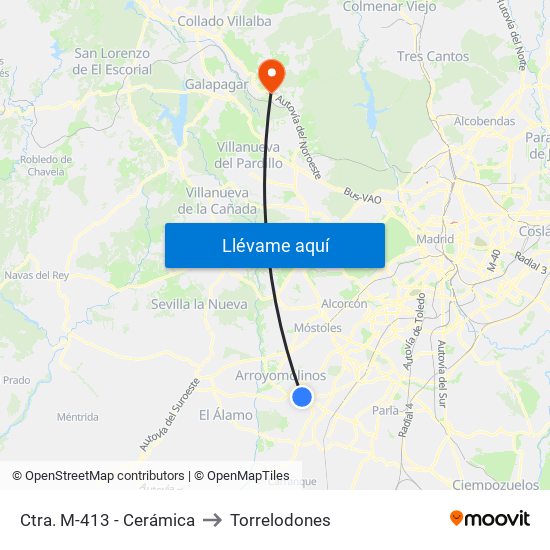Ctra. M-413 - Cerámica to Torrelodones map