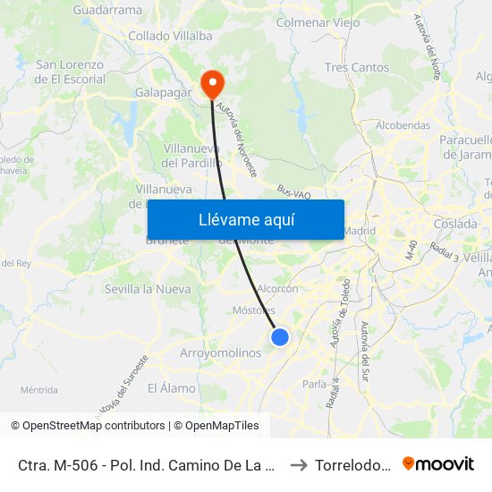 Ctra. M-506 - Pol. Ind. Camino De La Carrera to Torrelodones map