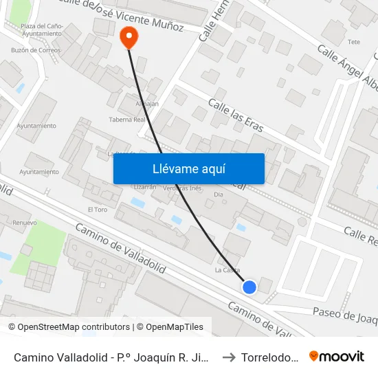 Camino Valladolid - P.º Joaquín R. Jiménez to Torrelodones map