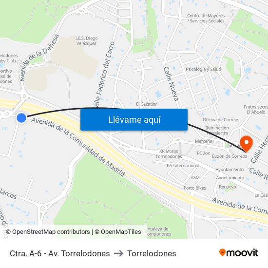 Ctra. A-6 - Av. Torrelodones to Torrelodones map