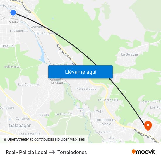 Real - Policia Local to Torrelodones map