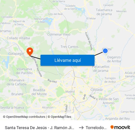 Santa Teresa De Jesús - J. Ramón Jiménez to Torrelodones map