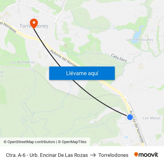 Ctra. A-6 - Urb. Encinar De Las Rozas to Torrelodones map