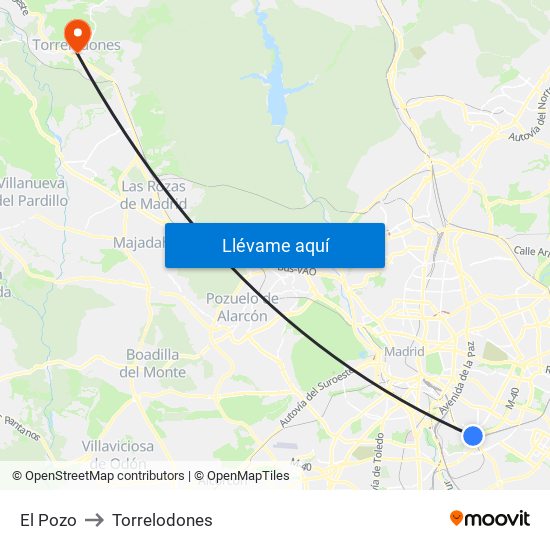 El Pozo to Torrelodones map