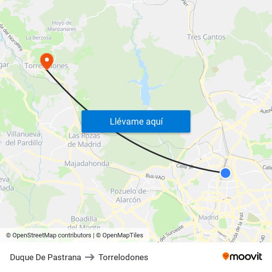Duque De Pastrana to Torrelodones map