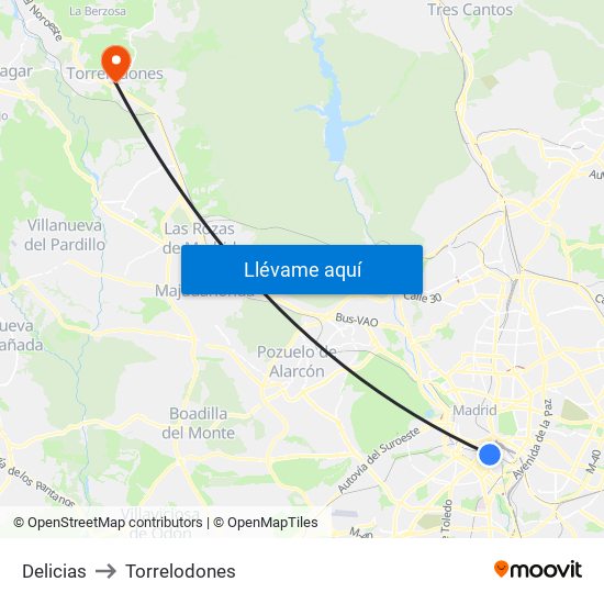 Delicias to Torrelodones map