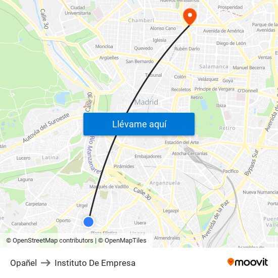 Opañel to Instituto De Empresa map
