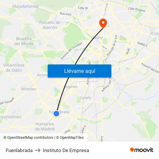 Fuenlabrada to Instituto De Empresa map