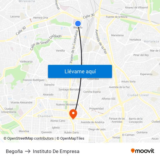 Begoña to Instituto De Empresa map