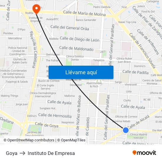 Goya to Instituto De Empresa map