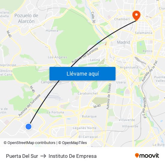 Puerta Del Sur to Instituto De Empresa map