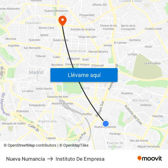 Nueva Numancia to Instituto De Empresa map