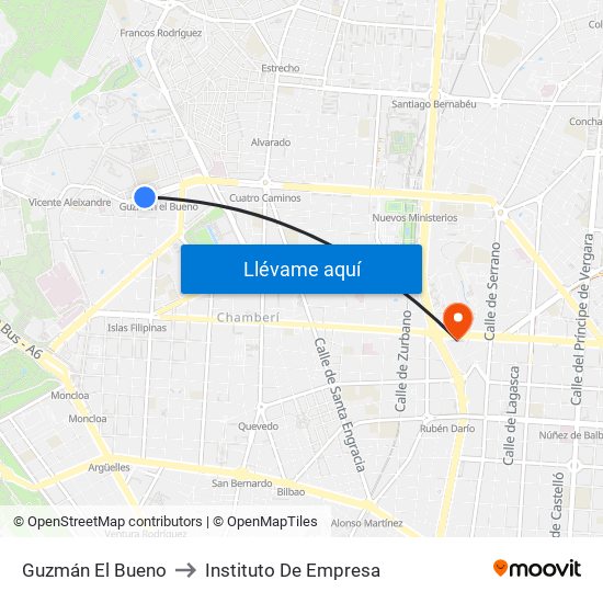 Guzmán El Bueno to Instituto De Empresa map