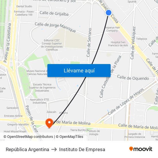 República Argentina to Instituto De Empresa map