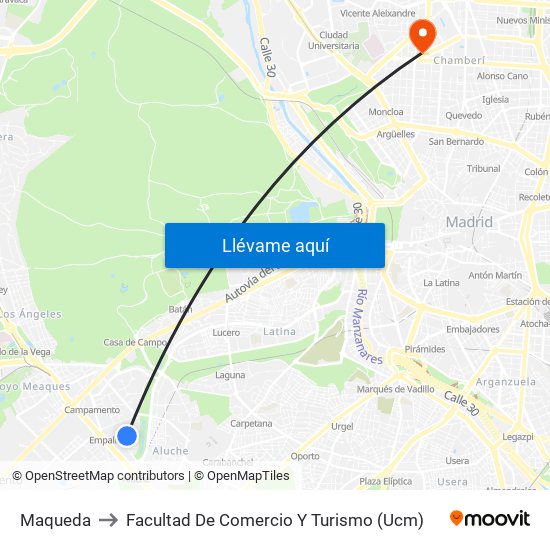 Maqueda to Facultad De Comercio Y Turismo (Ucm) map