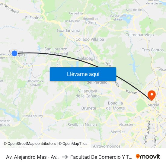Av. Alejandro Mas - Av. Navalperal to Facultad De Comercio Y Turismo (Ucm) map
