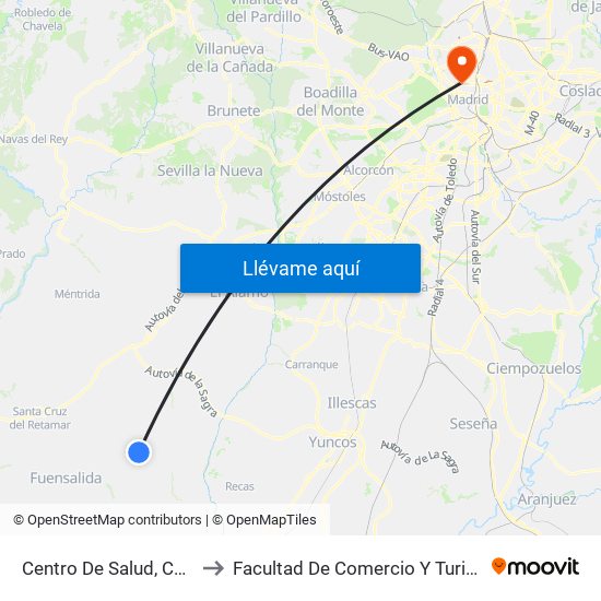 Centro De Salud, Camarena to Facultad De Comercio Y Turismo (Ucm) map