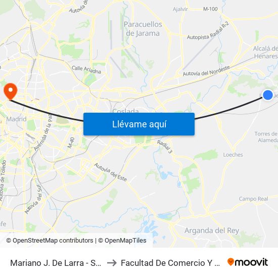 Mariano J. De Larra - Supermercado to Facultad De Comercio Y Turismo (Ucm) map