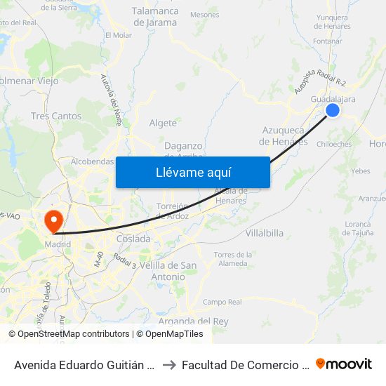 Avenida Eduardo Guitián (Centro Comercial) to Facultad De Comercio Y Turismo (Ucm) map