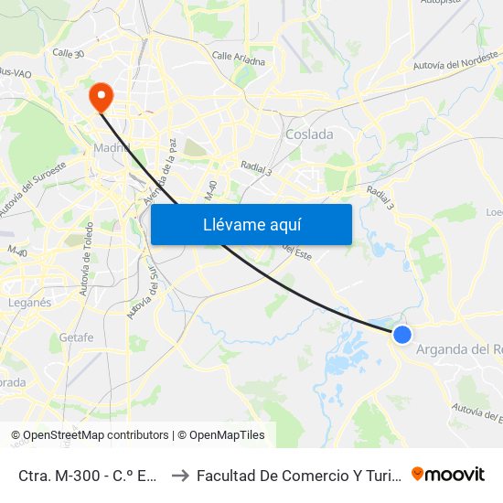 Ctra. M-300 - C.º Estrechillo to Facultad De Comercio Y Turismo (Ucm) map