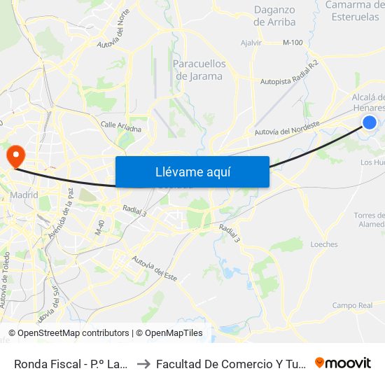 Ronda Fiscal - P.º Las Moreras to Facultad De Comercio Y Turismo (Ucm) map