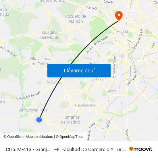 Ctra. M-413 - Granja Bovina to Facultad De Comercio Y Turismo (Ucm) map
