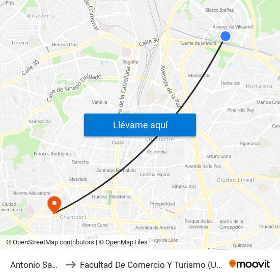 Antonio Saura to Facultad De Comercio Y Turismo (Ucm) map