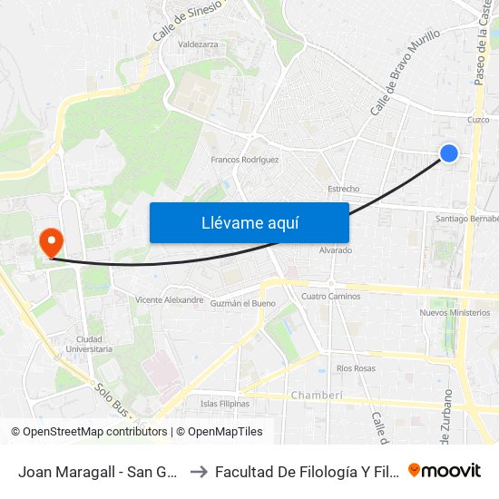 Joan Maragall - San Germán to Facultad De Filología Y Filosofía map