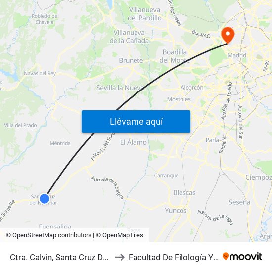 Ctra. Calvin, Santa Cruz Del Retamar to Facultad De Filología Y Filosofía map