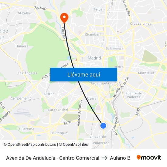 Avenida De Andalucía - Centro Comercial to Aulario B map