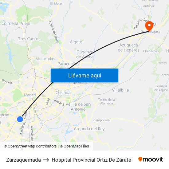 Zarzaquemada to Hospital Provincial Ortiz De Zárate map