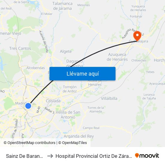 Sainz De Baranda to Hospital Provincial Ortiz De Zárate map