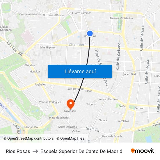 Ríos Rosas to Escuela Superior De Canto De Madrid map