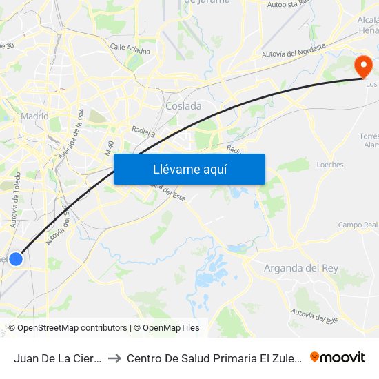Juan De La Cierva to Centro De Salud Primaria El Zulema map