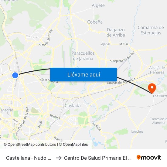 Castellana - Nudo Norte to Centro De Salud Primaria El Zulema map