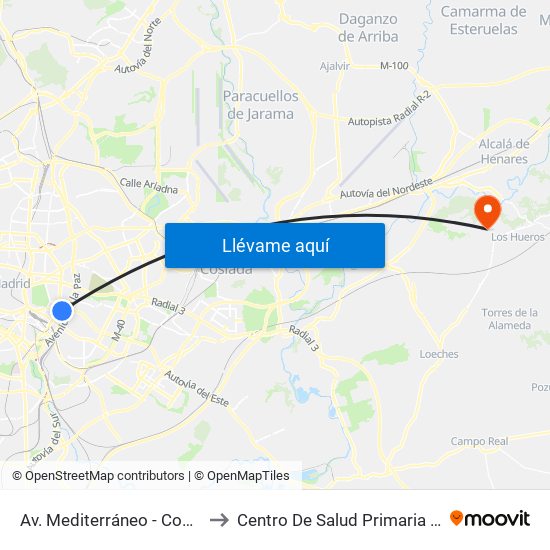 Av. Mediterráneo - Conde Casal to Centro De Salud Primaria El Zulema map