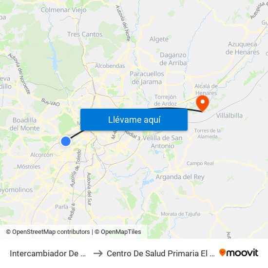 Intercambiador De Aluche to Centro De Salud Primaria El Zulema map