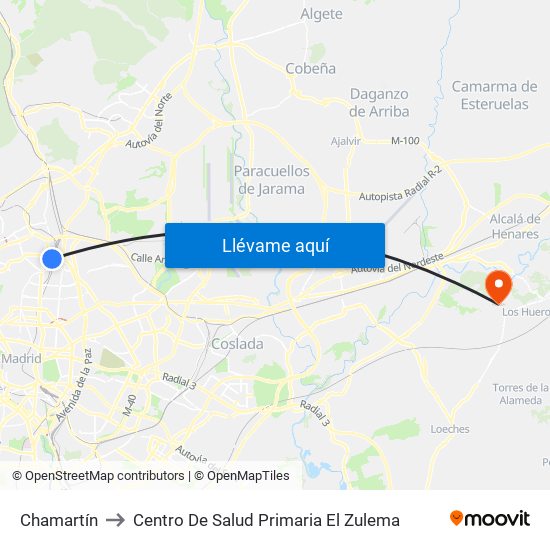 Chamartín to Centro De Salud Primaria El Zulema map