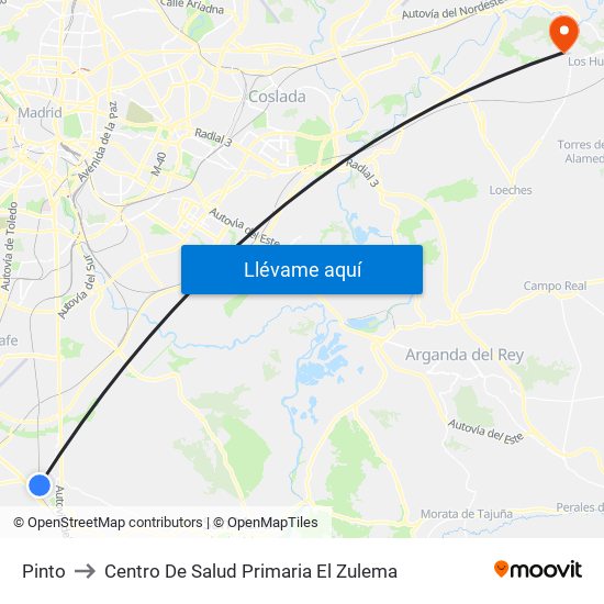 Pinto to Centro De Salud Primaria El Zulema map