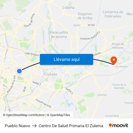 Pueblo Nuevo to Centro De Salud Primaria El Zulema map